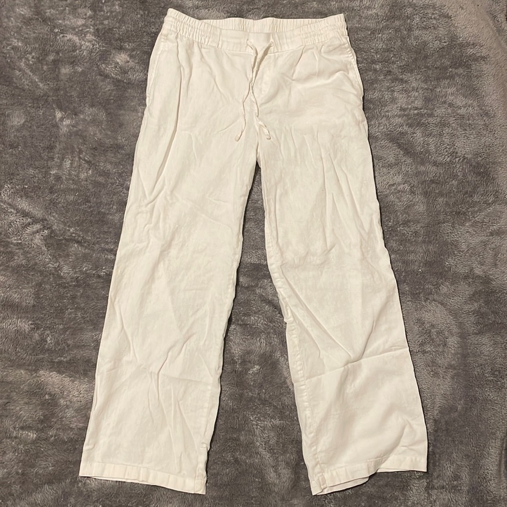 Old Navy White Linen Pant